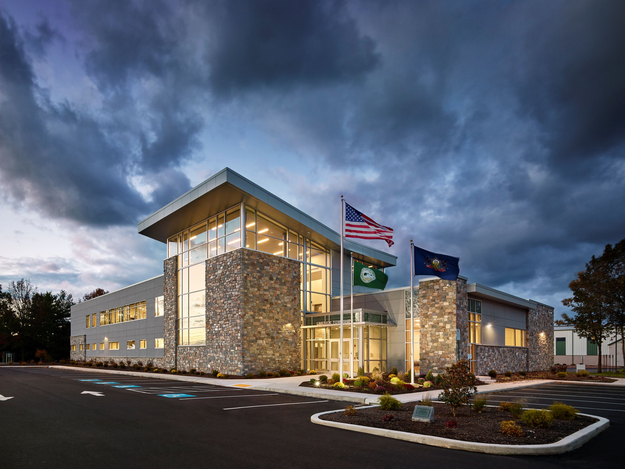 Police/Administration Building Photo - Evening Photo
