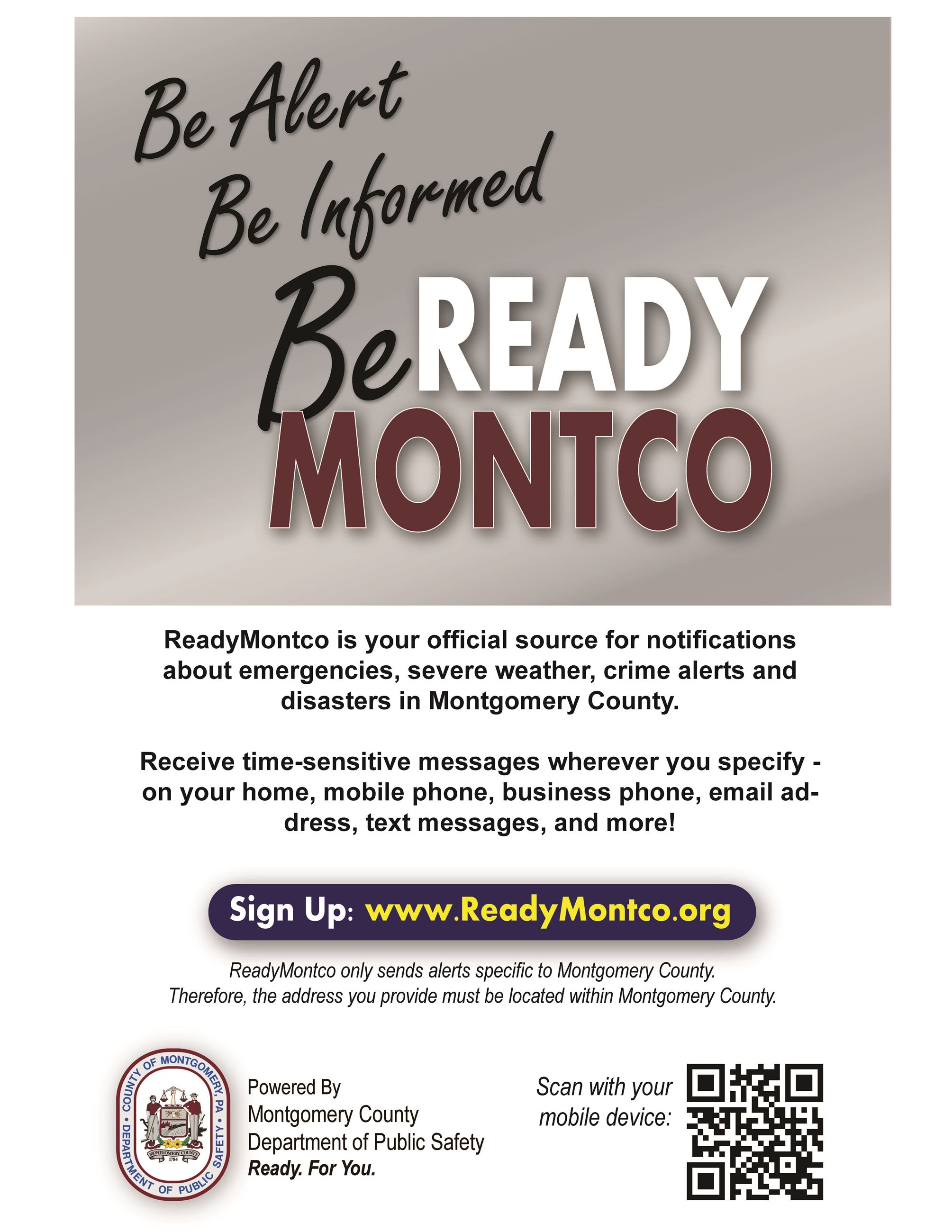 Ready MontCo Flyer - Be Sure to Sign Up!
