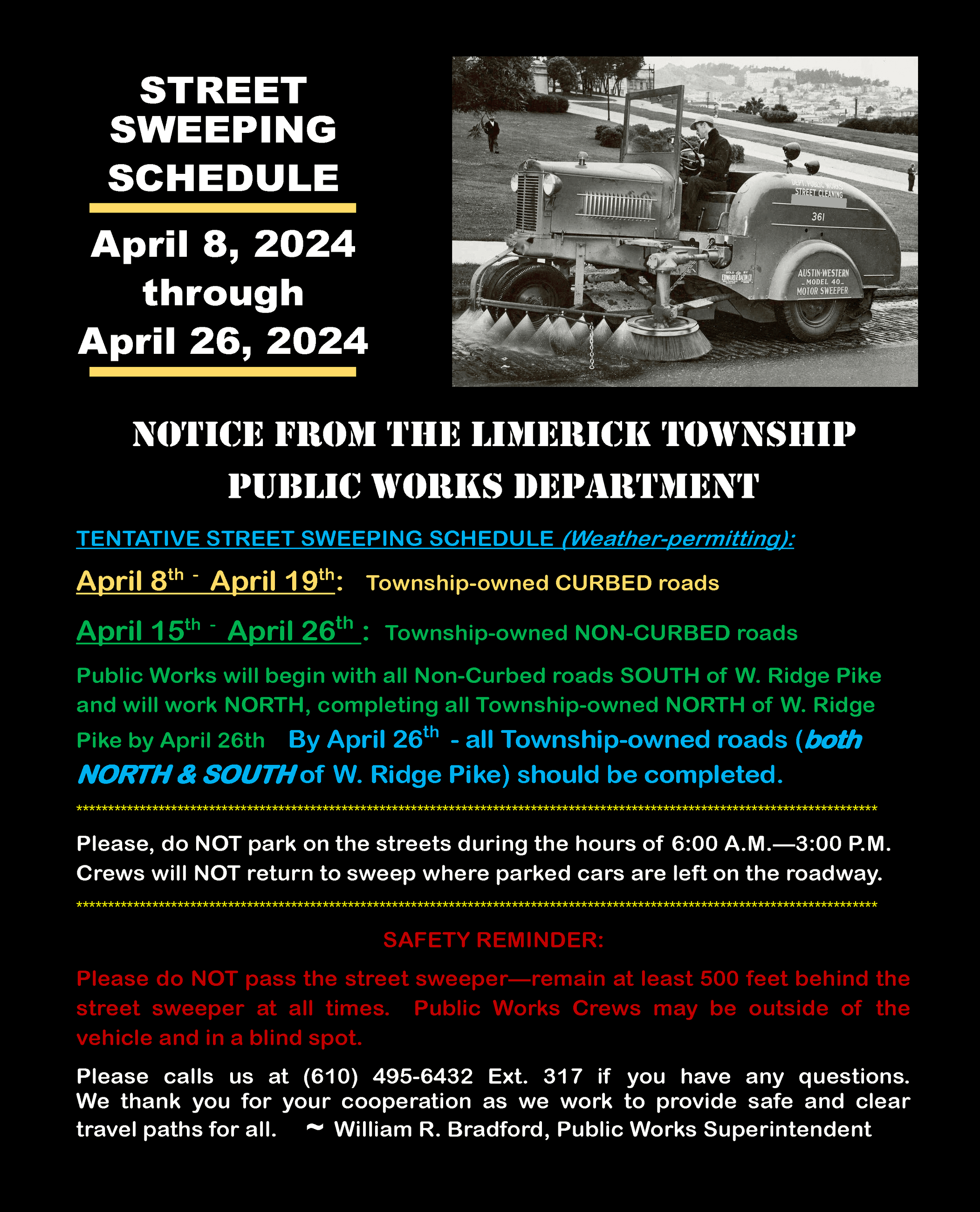 Street Sweeping Notice - April 8-26 2024