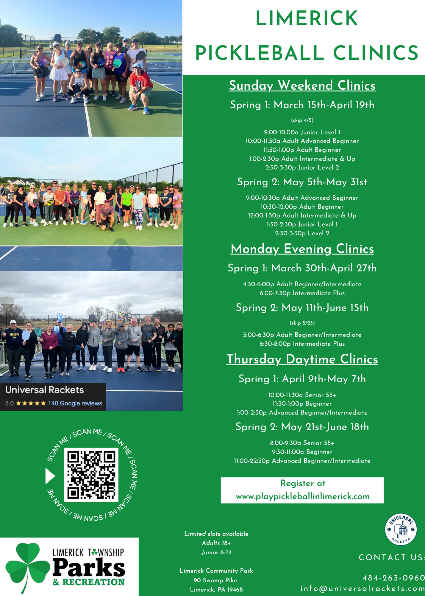 Limerick 2026 Spring Pickleball Flyer