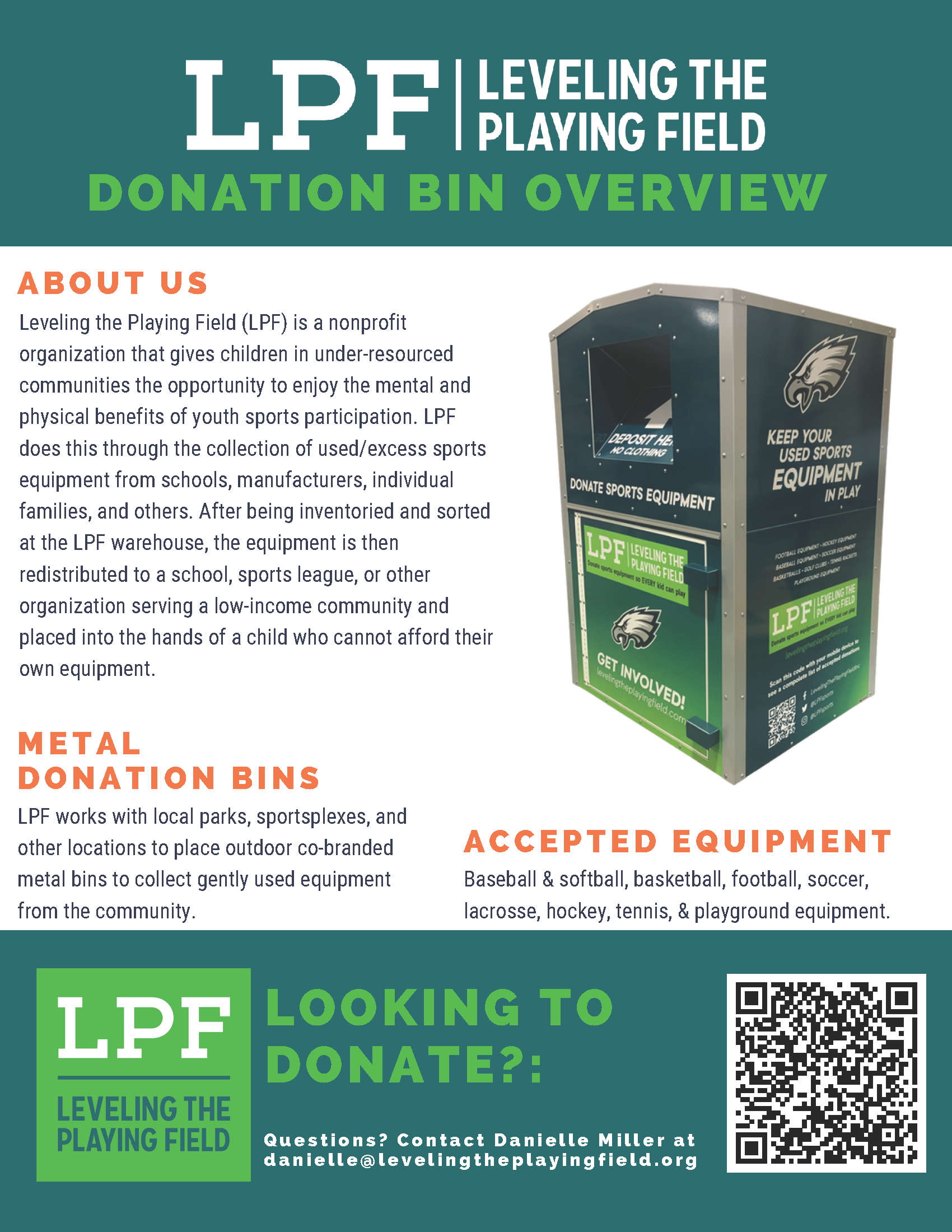 LPF Metal Donation Bin Flyer